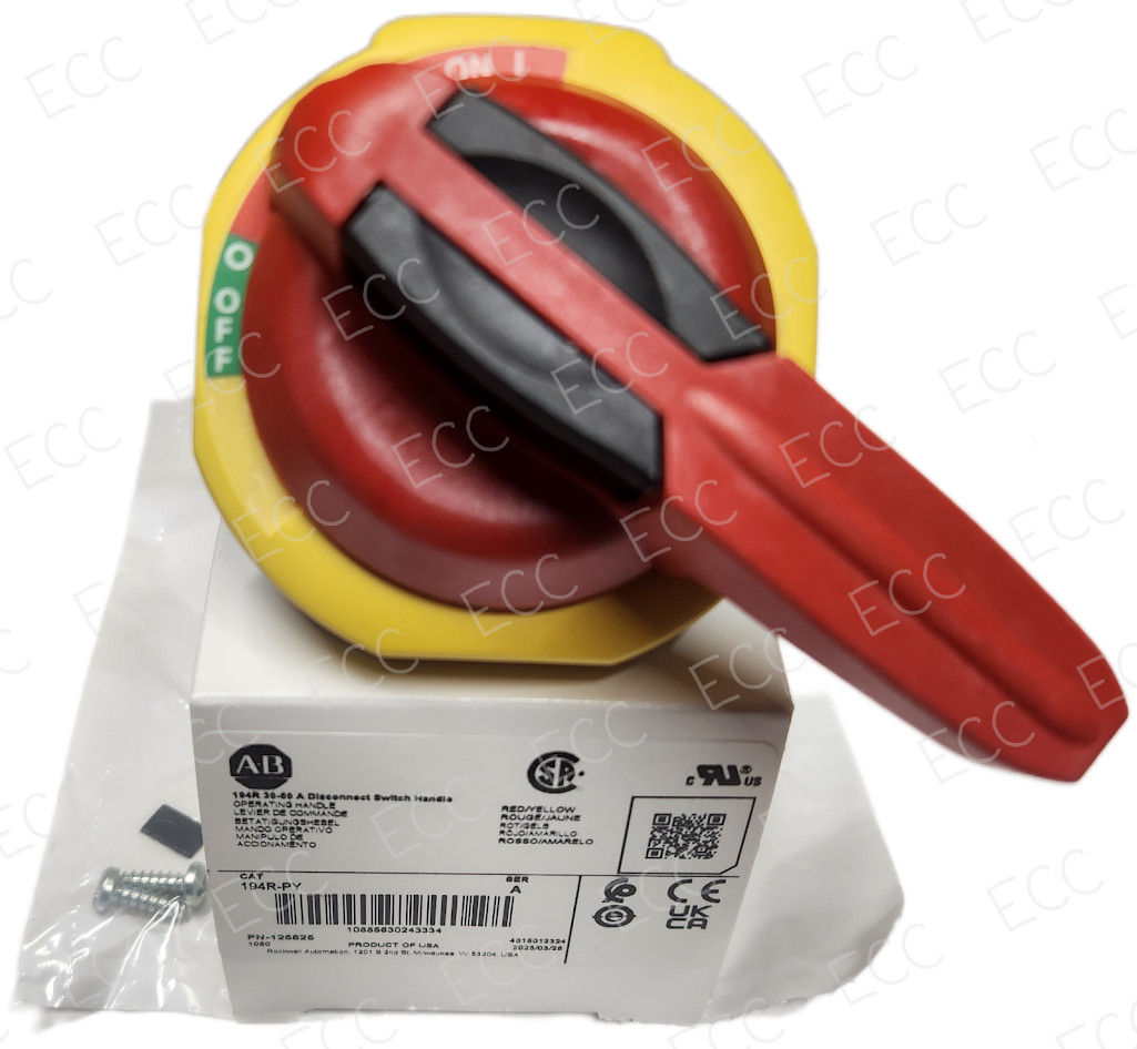 New Allen-Bradley 194R-PY Operating Handle, Red/Yellow
