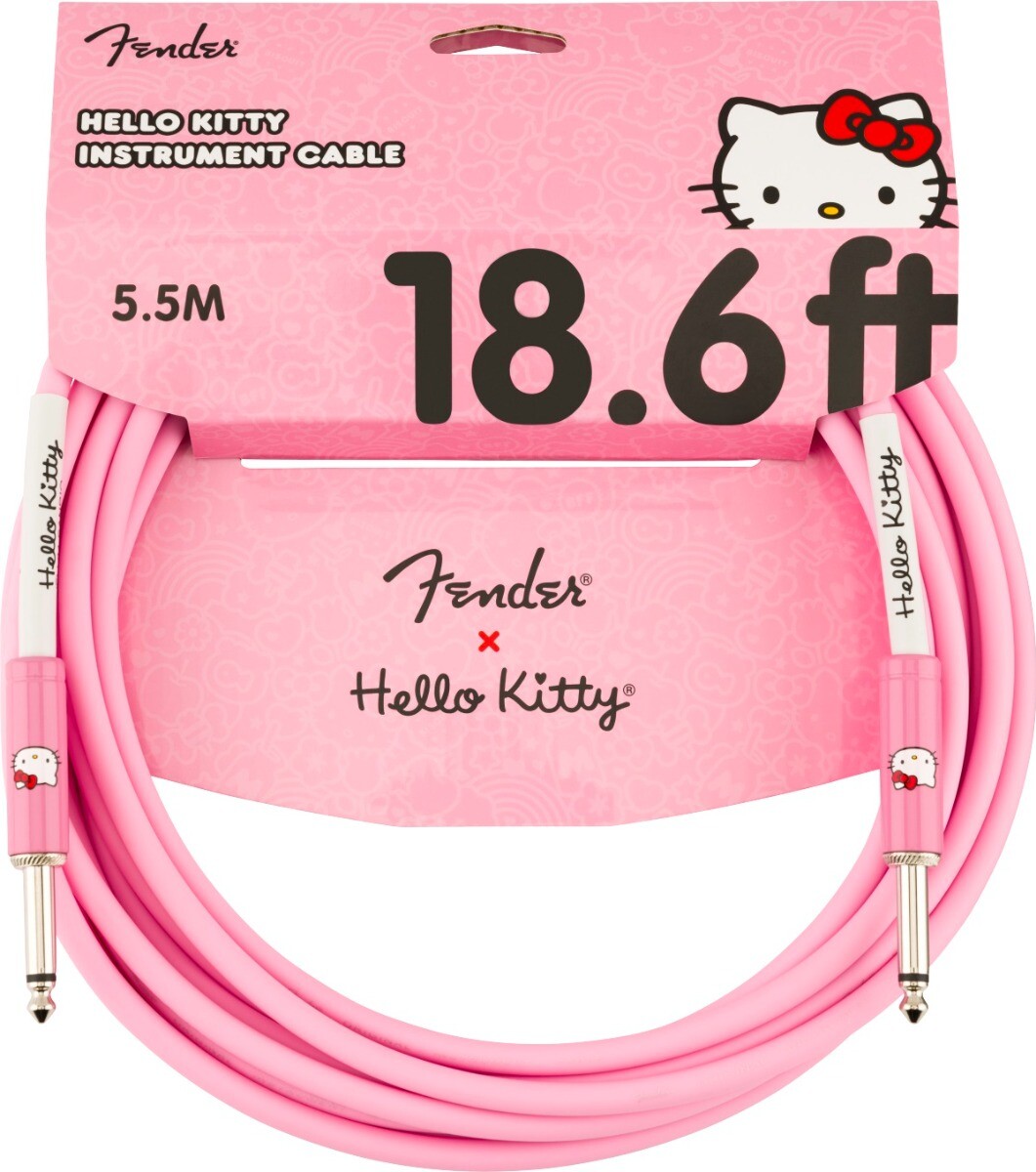 Fender X Hello Kitty Official 18.6' ft Instrument/Guitar Cable, Pink