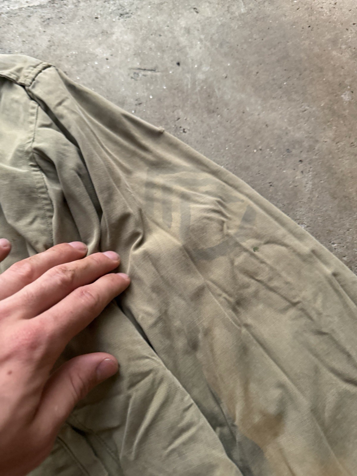 Vintage 1940s U.S. Army M41 Jacket OD Poplin Field Medium Olive Stencil Infantry