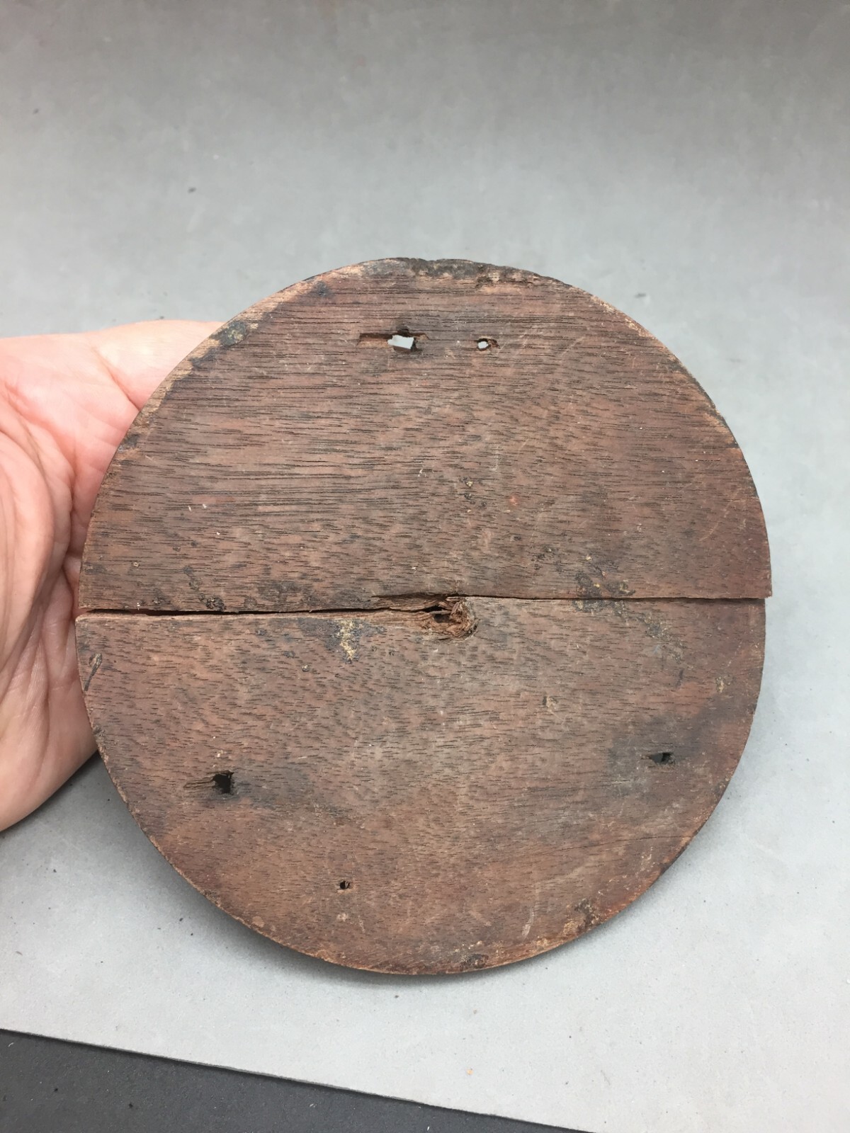 Architectural Salvage Wood Furniture Part Decorative Applied Circle split in 2