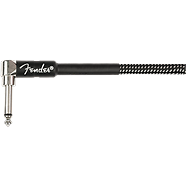 Fender Coiled Guitar/Instrument Cable, GRAY TWEED, Straight to Right-Angle 30'ft