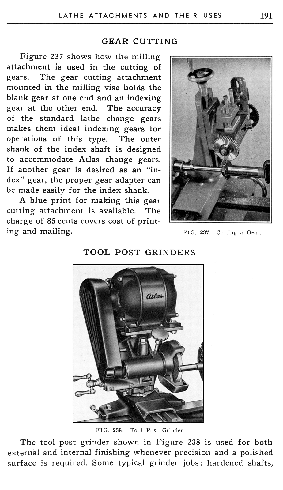 Atlas Craftsman Manual of Metal Lathe Operation Book for 10" and 6" 0032
