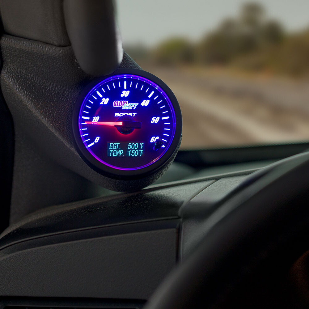 GlowShift 3in1 Diesel Combo Gauge - 60psi TURBO BOOST PYROMETER TRANS TEMP