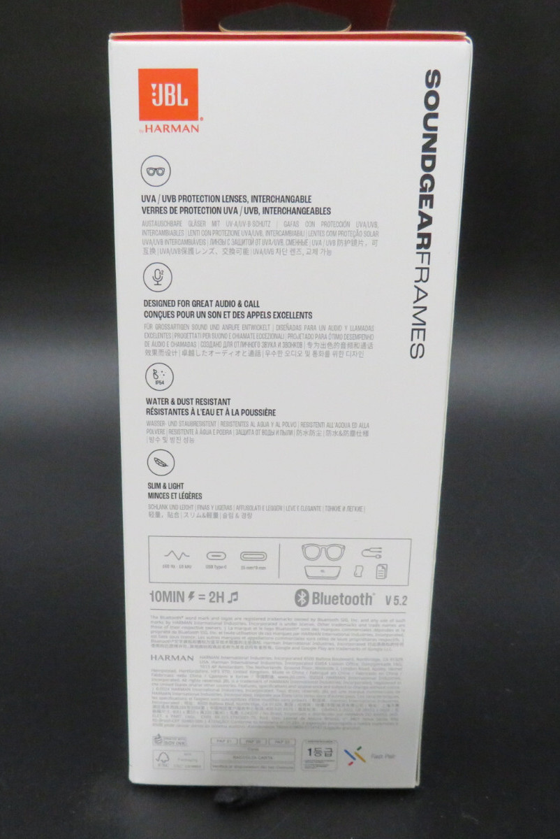 JBL SoundGear Frames Audio Sunglasses Round -ONYX- Bluetooth Speaker Hands Free