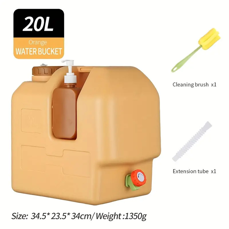 20L Water Container with Spigot and Soap Dispenser Portable Camping Water Jug US