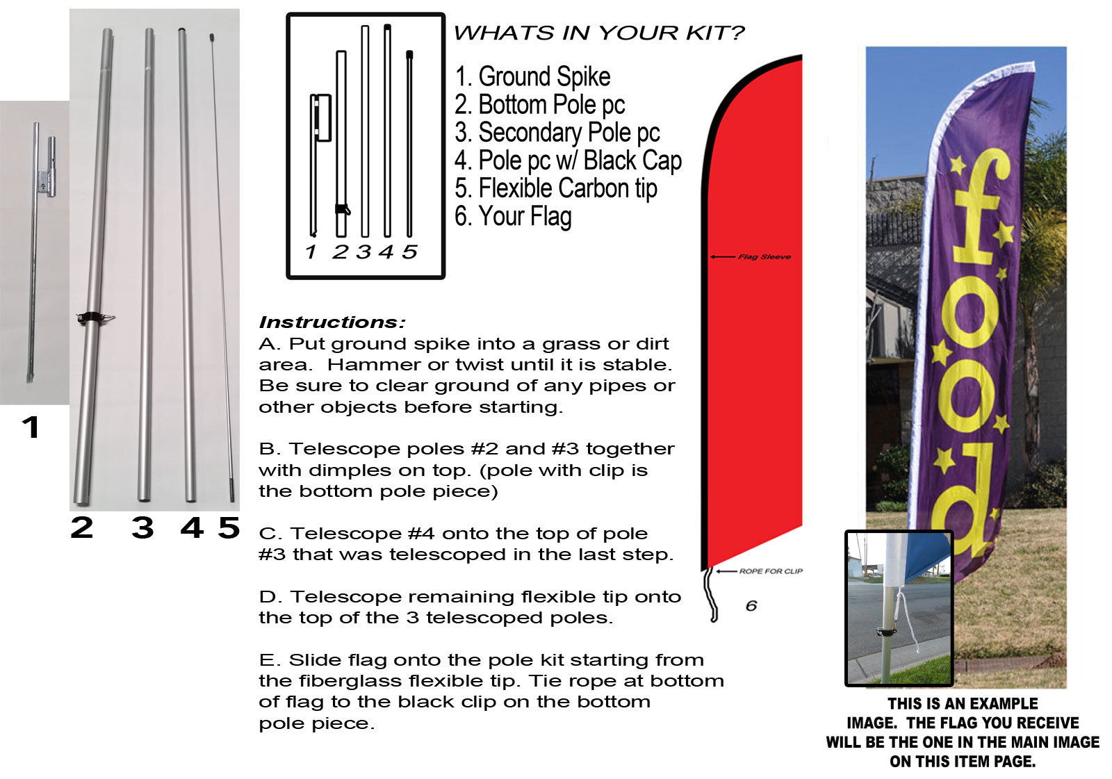 Tamales 15ft Feather Banner Swooper Flag Kit with pole+spike