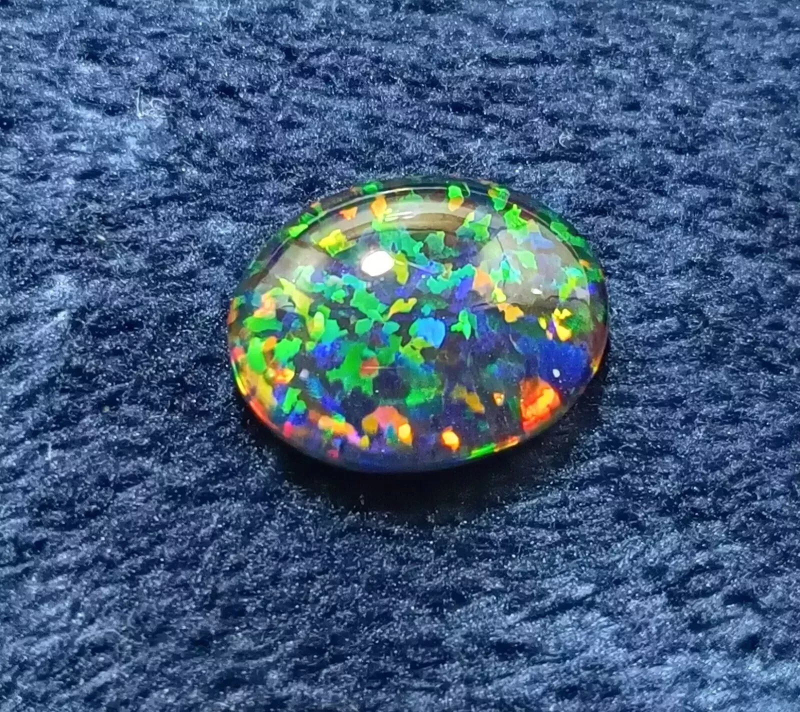 Black Fire Opal Ethiopian Natural 7+ Ct Oval Cut EGL Certified Gemstone
