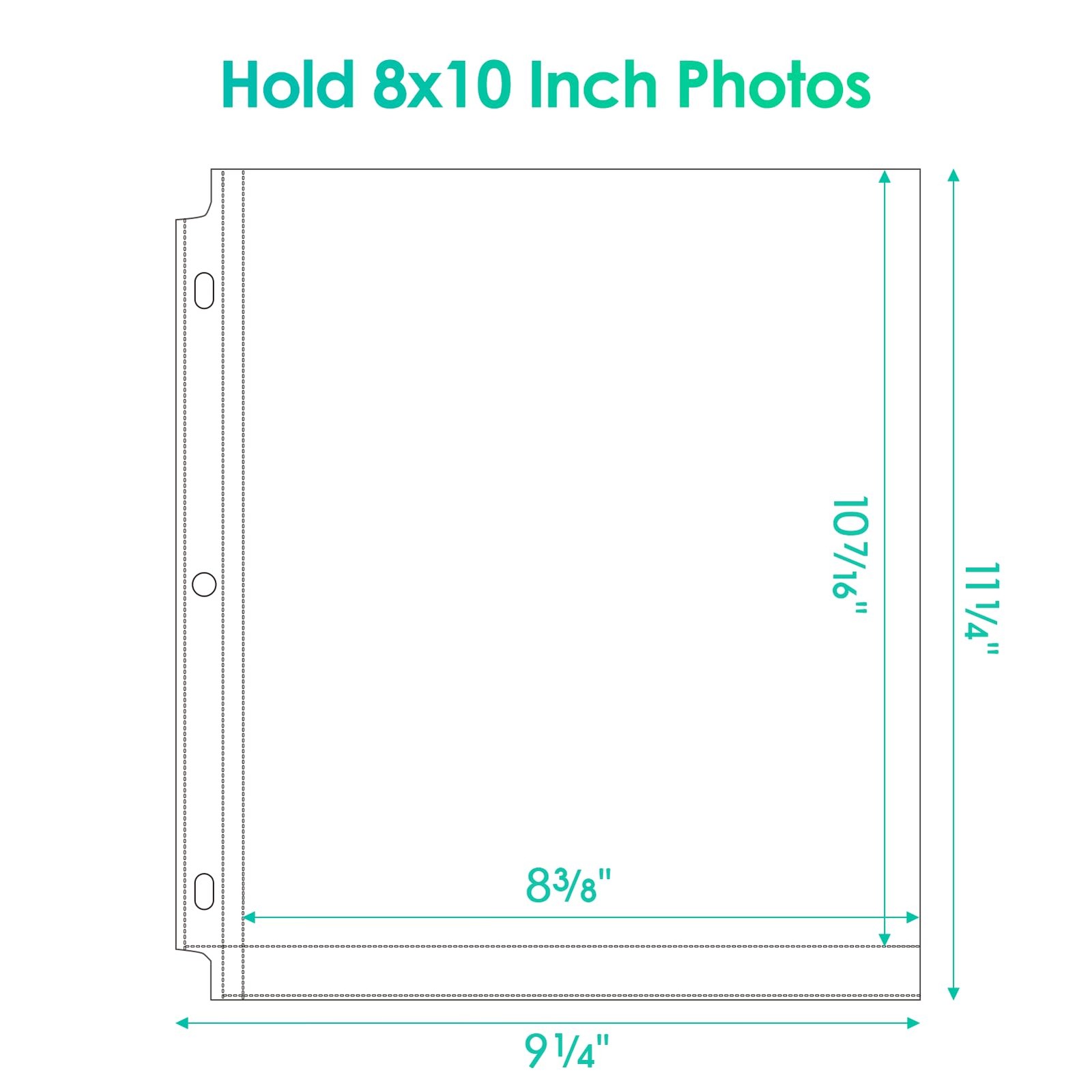 30 Pack 8x10 Photo Sleeves for 3 Ring Binder (60 Pictures), Heavy-Duty Archiv...