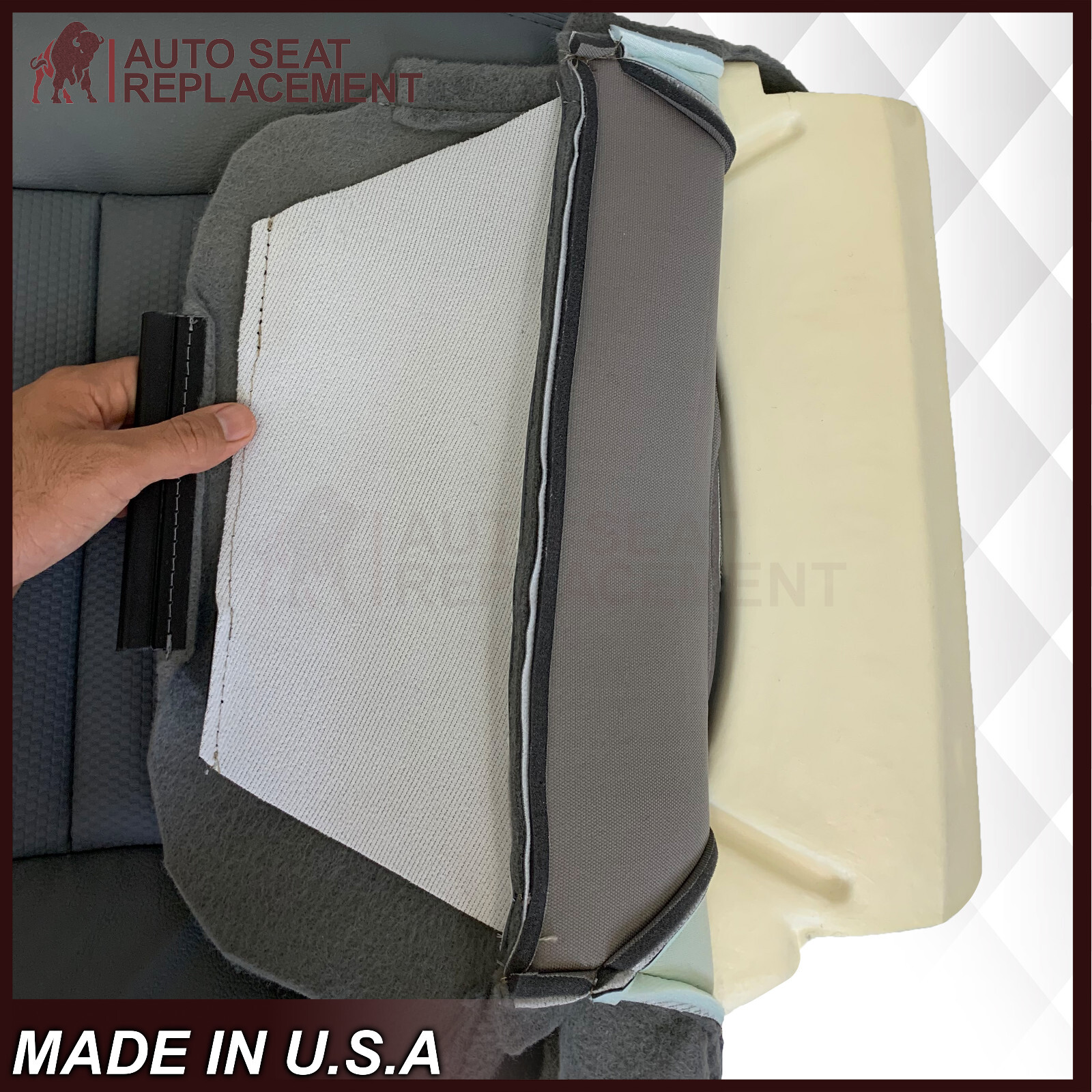 2011 - 2016 F250 F350 F450 XL WT Driver Bottom In Gray Seat Cover & Cushion Foam
