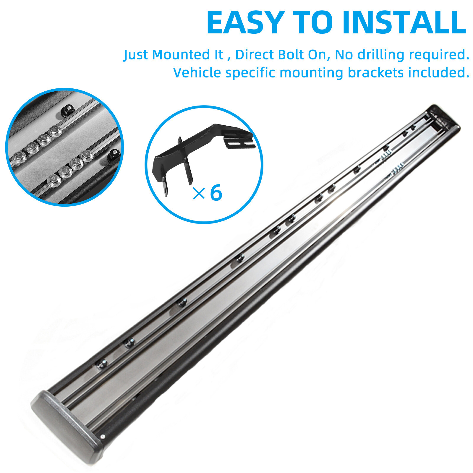 6" Running Boards for 2015-2025 Ford F-150 SuperCrew Cab 6" Side Step Nerf Bars