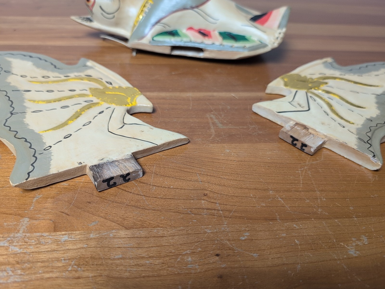 Vintage Flying Bat Mobile Balinese Spirit Chaser Hand Carved Wood Folk Art 18"