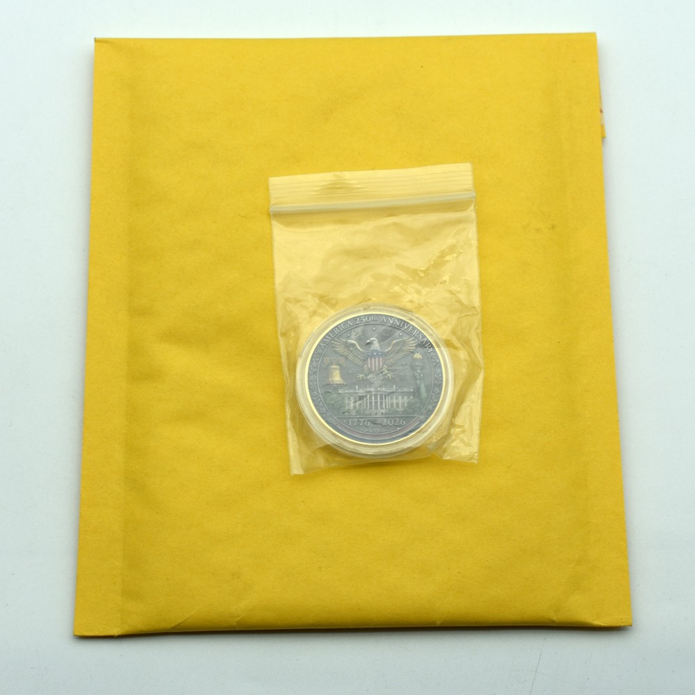 1776-2026 America 250th Anniversary Coin | Gold-Tone Patriotic Collectible Medal