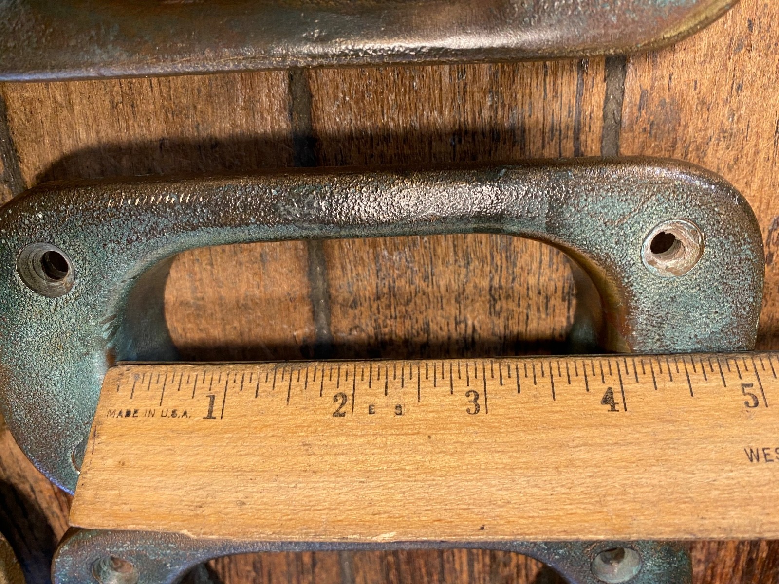 4 SETS OF VINTAGE CAST POLISHED BRONZE HAWSE HOLES 6" X 3" NICE PATINA