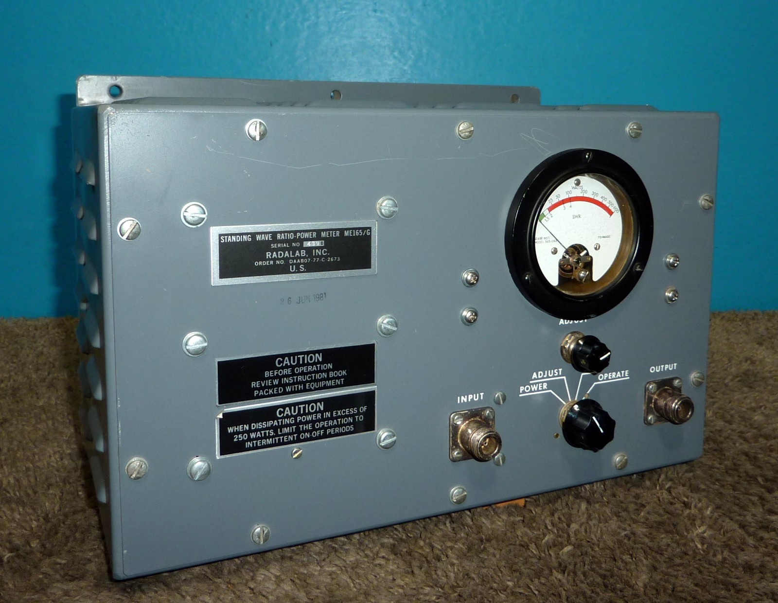 Radalab ME-165/G SWR Power Meter Dummy Load