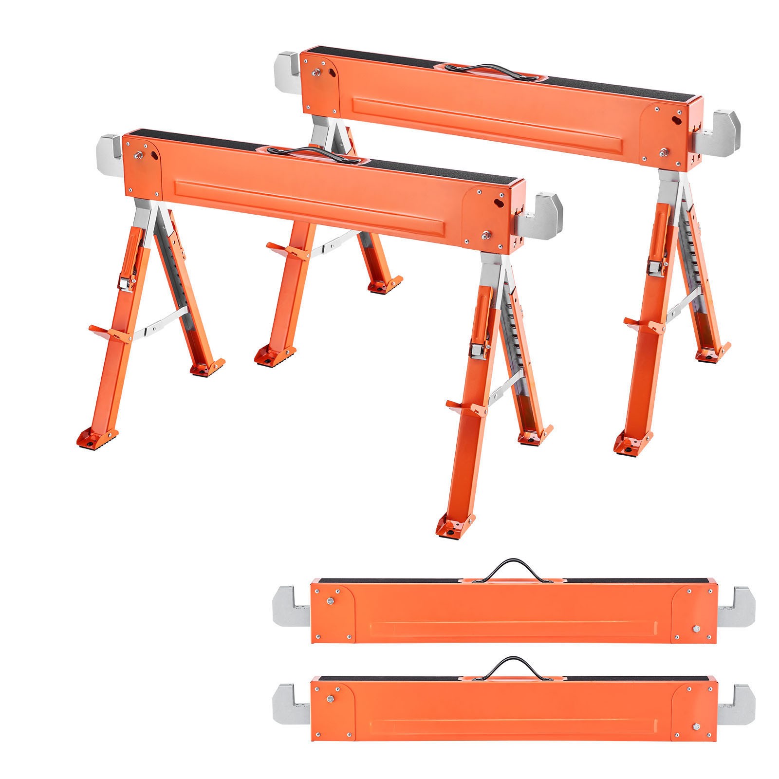 Uimoso Adjustable Heavy-Duty Saw Horses, 2-Pack, 1800 lbs Capacity