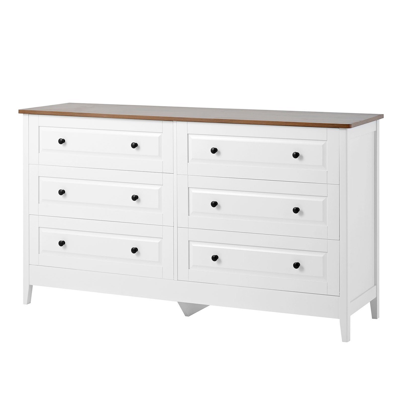 6 Storage Drawer Bedroom Wood Organizer Storage Furniture White
