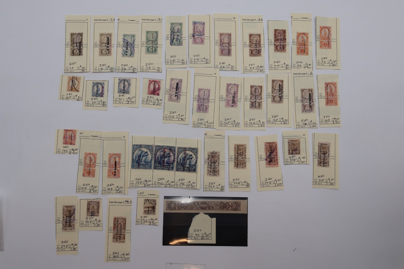 MEXICO REVENUE PAGE LOT ALL DIFFERENT IES1  IES45 WITH TALON IMPUESTO ESPECIAL