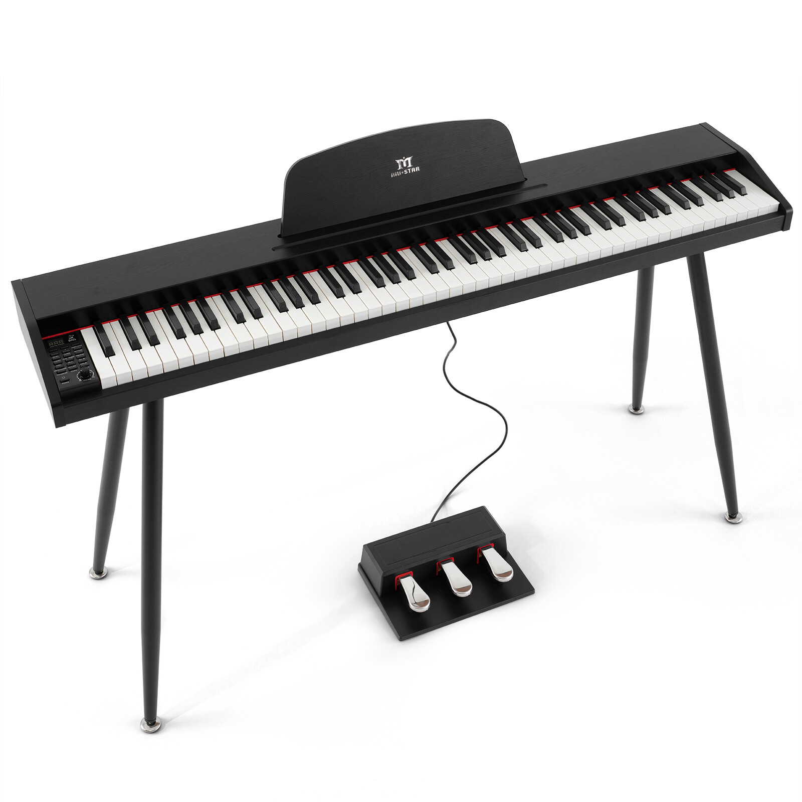 MUSTAR 88-Key Semi Weighted Digital Piano with MIDI, Triple Pedal
