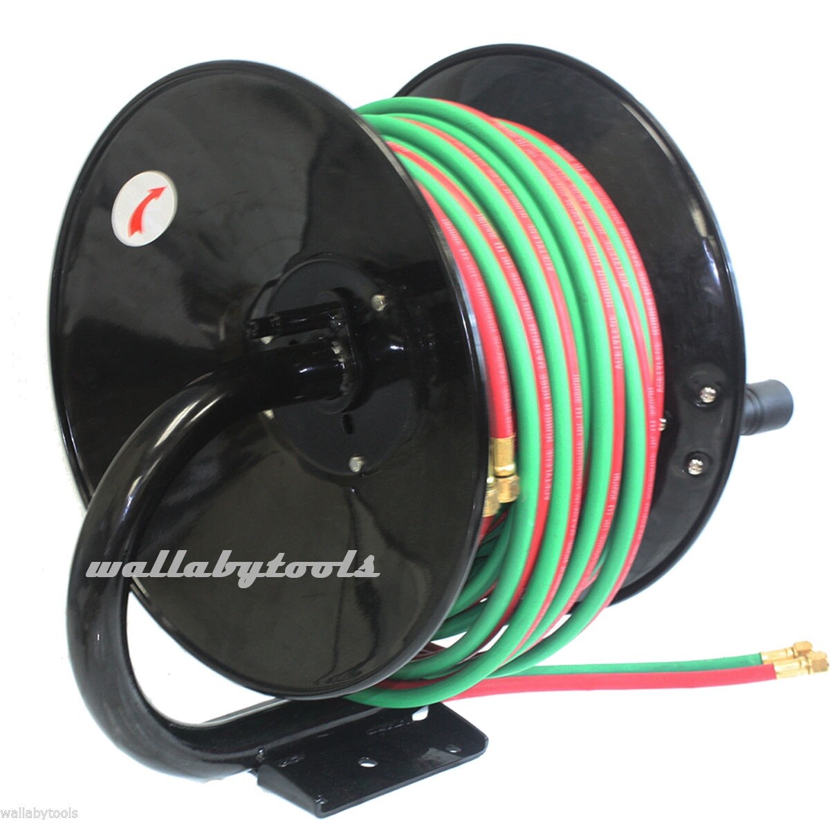 New Manual Hose Reel for 50ft Twin Oxy Acetylene Welding Hose 300psi 50'