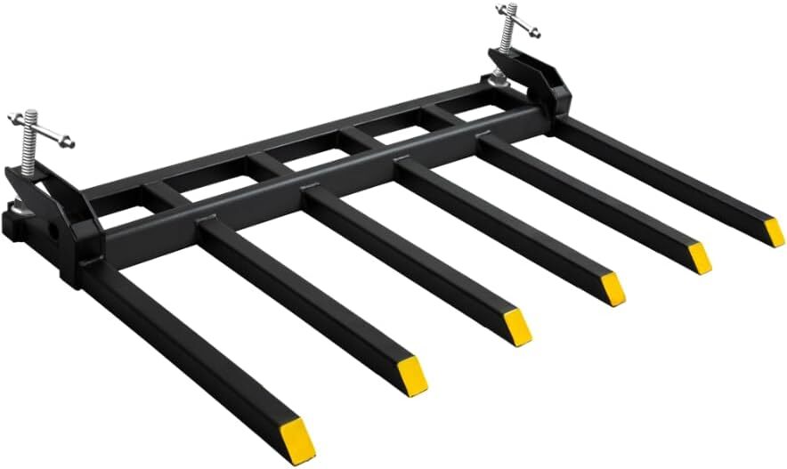 21" Fork Length Clamp-On Debris Forks Fit 60" Loader Buckets Skid Steers 4000LBS