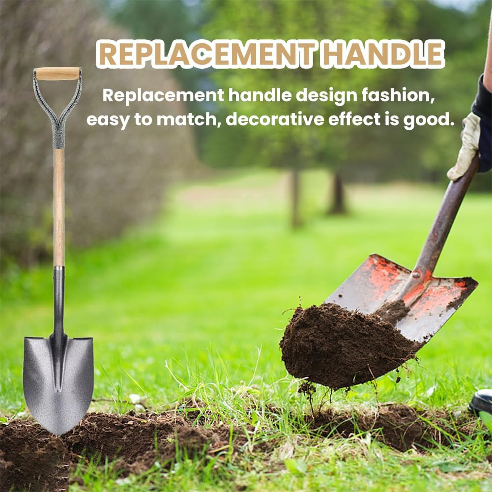 Shovel D Grip Handle, 32Mm Inner Diameter Metal Shovel Replacement Handle with W