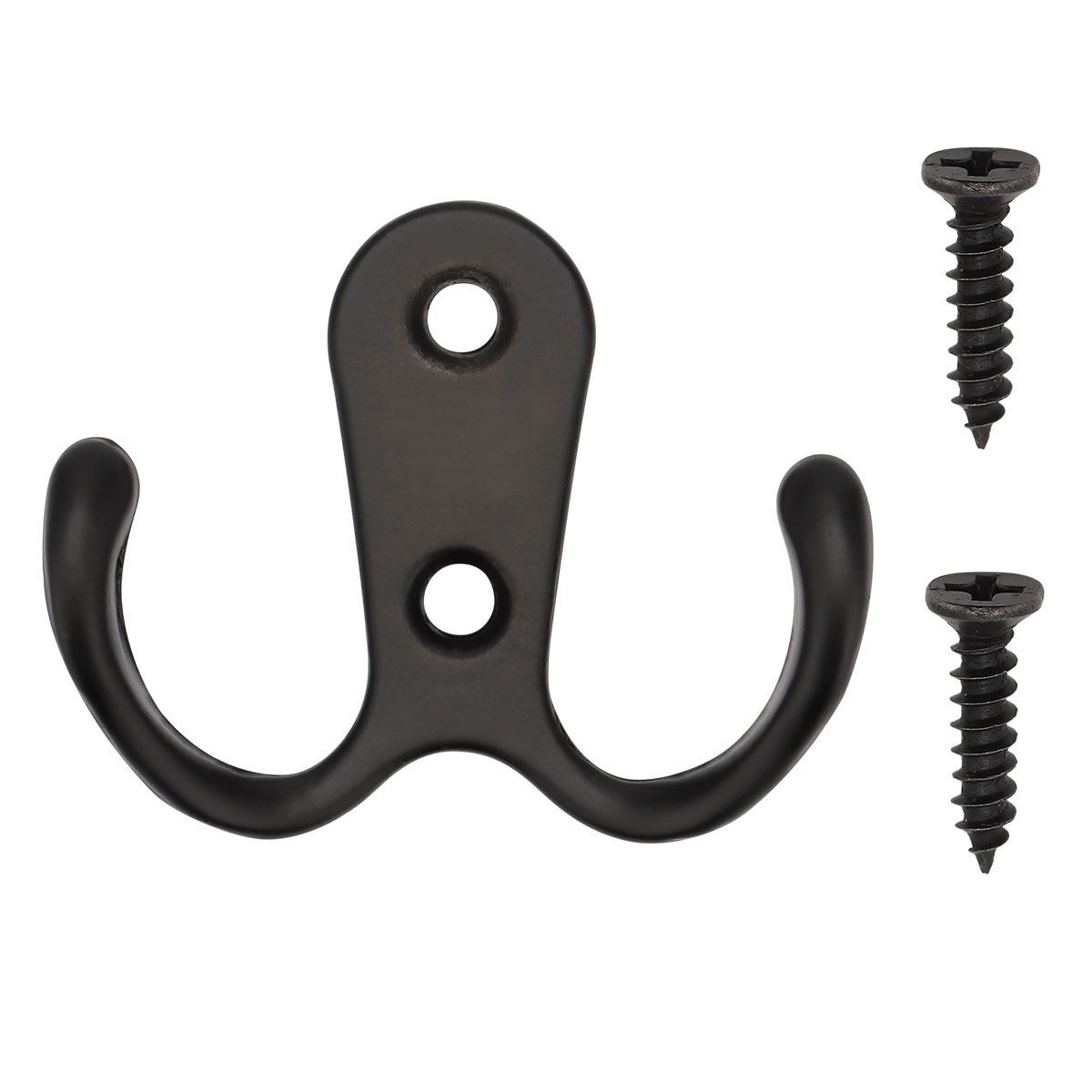 10/20pcs Heavy Duty Double Prong Coat Hooks Wall Mounted Retro Robe Hat Clothes