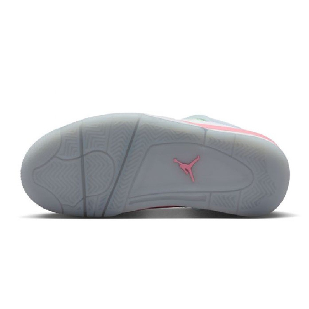 Big Kid's Jordan 4 Retro "V-Day" White/Med Soft Pink-Half Blue (IB7068 100)