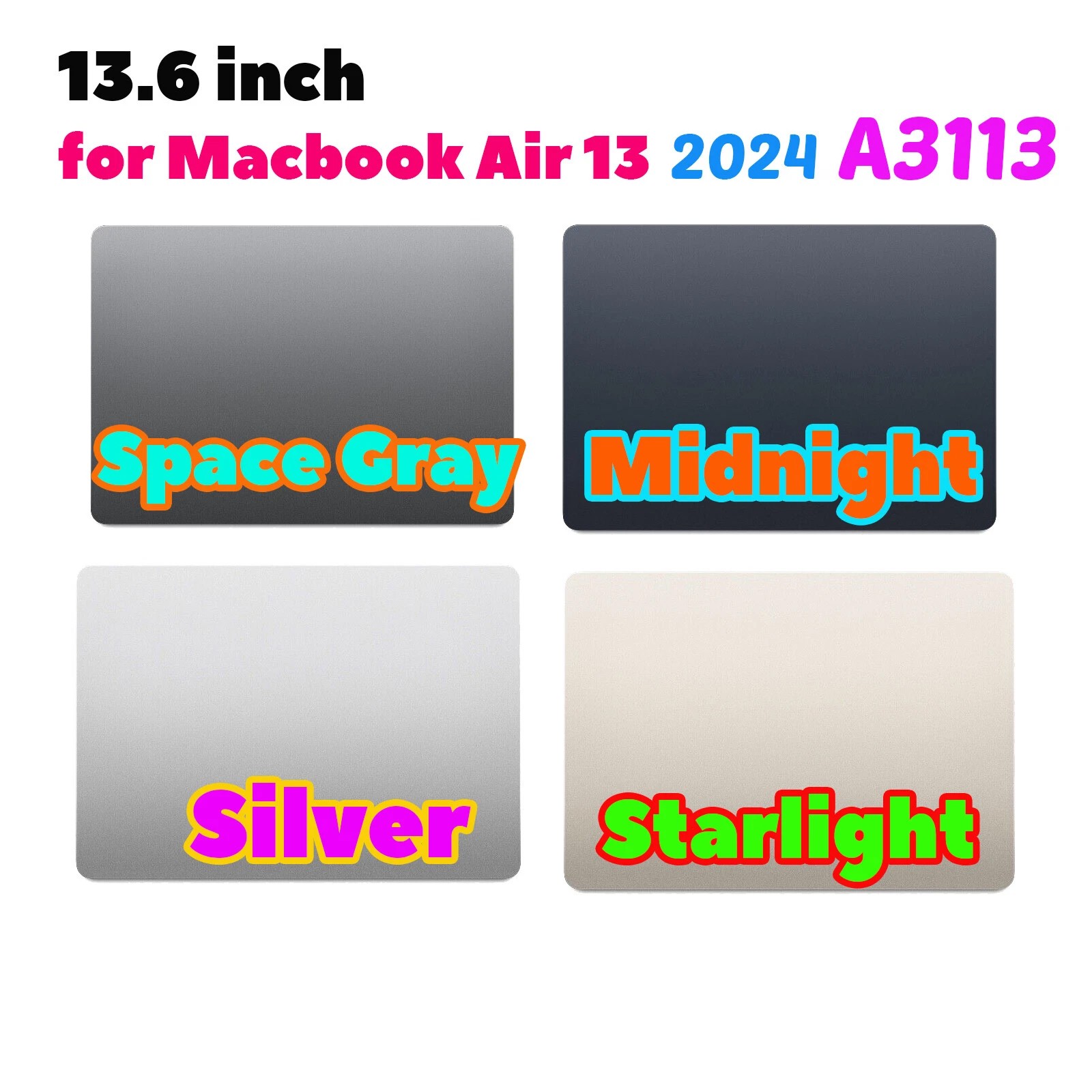 LCD for Macbook Air Retina 13.6" M3 A3113 Full LCD Screen Display 2024 True Tone