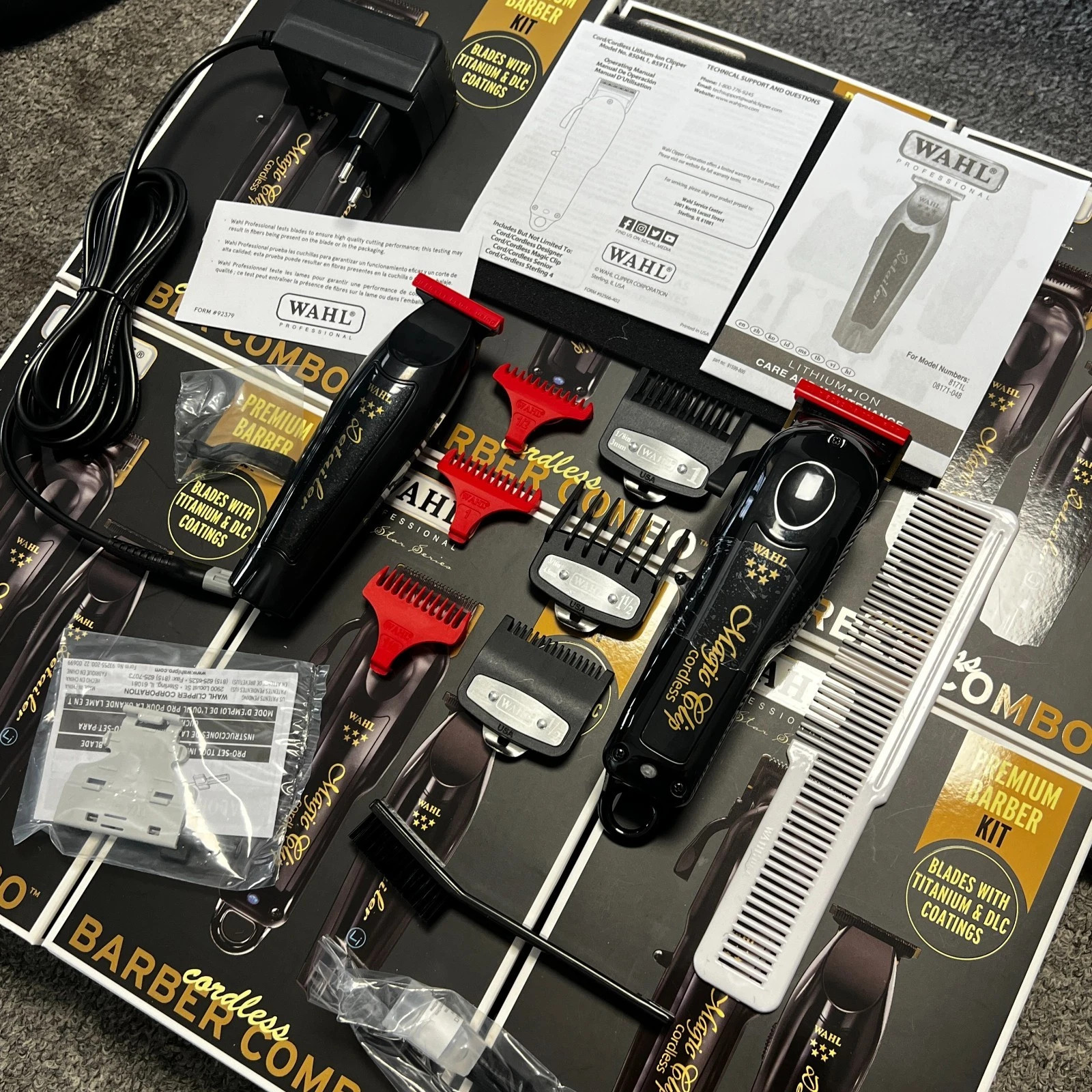 WahI New Professional 5 Star Cordless Barber Combo Magic Clip Clipper Detailer