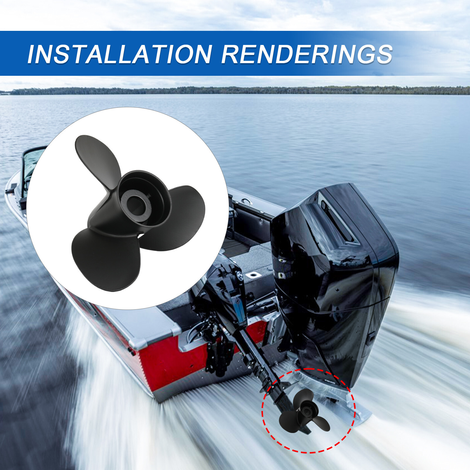 Boat Propeller 13.25"x 17 Pitch for Mercury 48-77344A45 40-140 HP OEM 13-1/4x17P