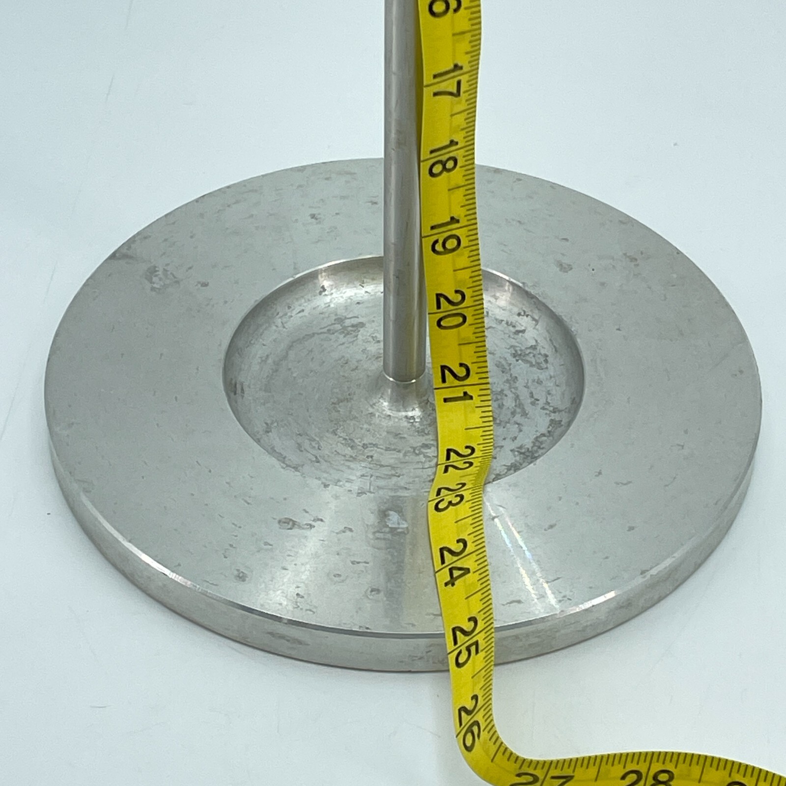 VINTAGE MCM Umbrella Stand Cloverleaf Lucky Clover Aluminum Silver Decor 25in