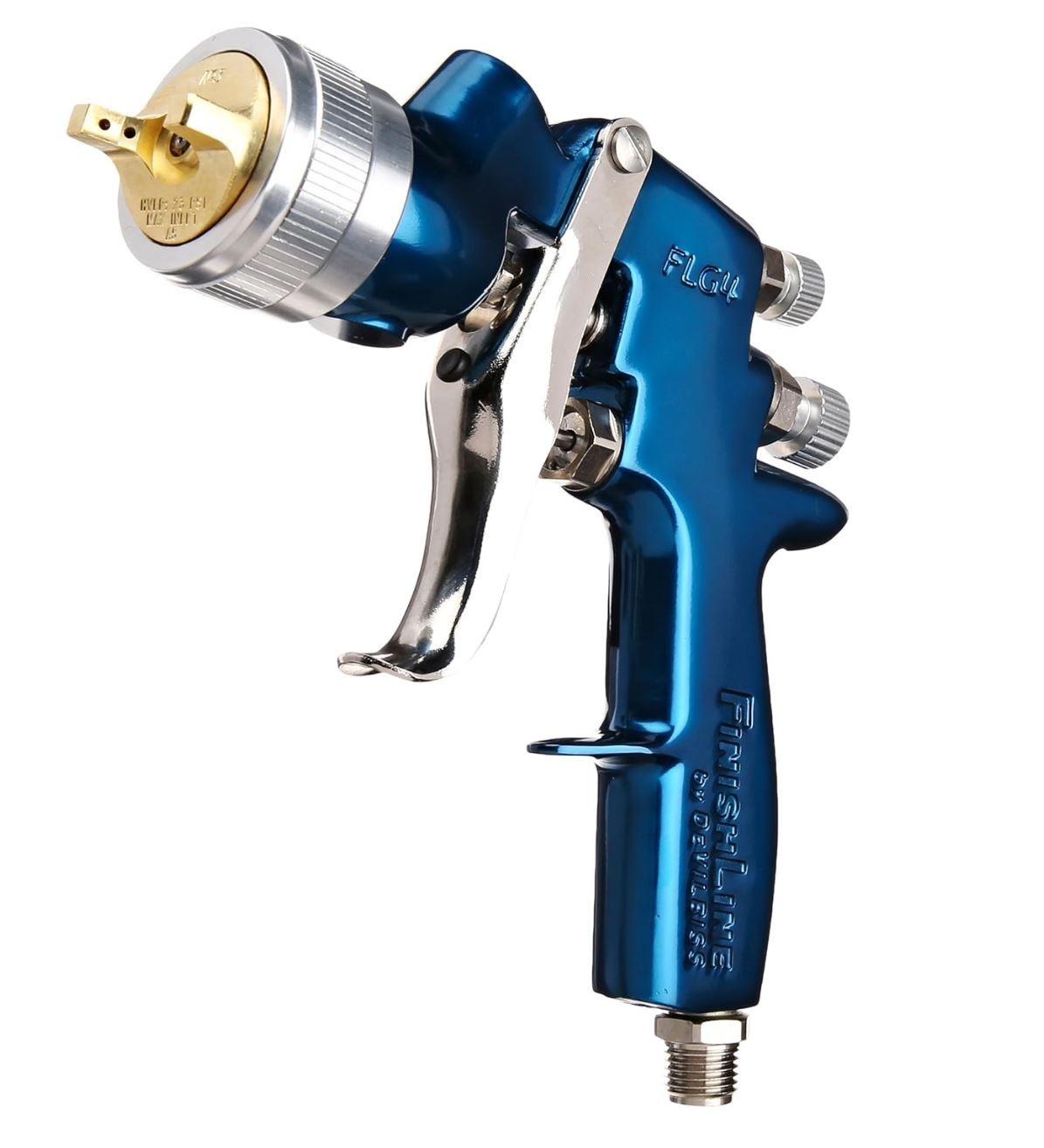 DeVilbiss FinishLine FLG-4 HVLP Gravity Spray Gun with 3 Fluid Tips & AiR Gauge