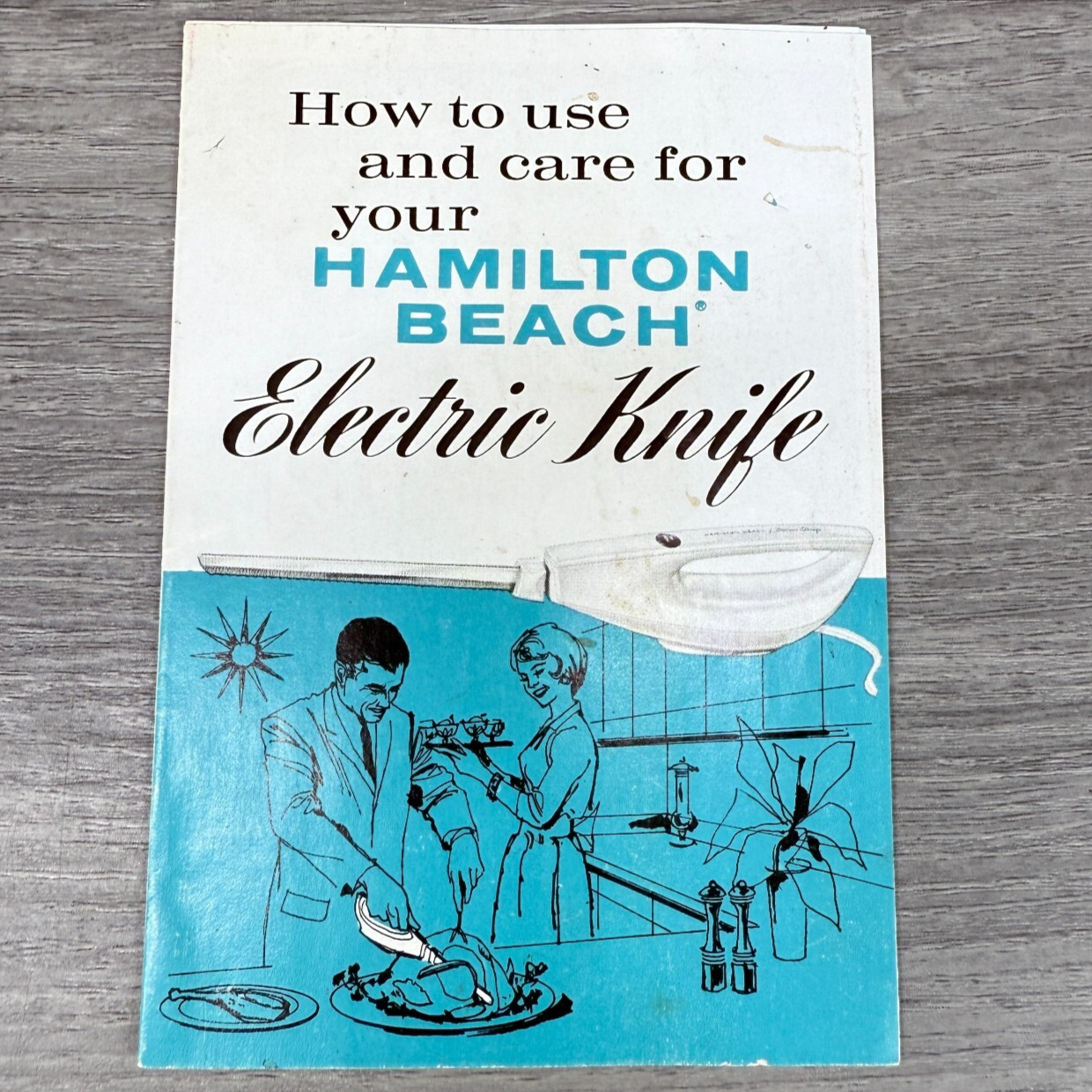 Vtg Hamilton Beach Electric Knife Brochure Pamphlet Care Use Instructions Only