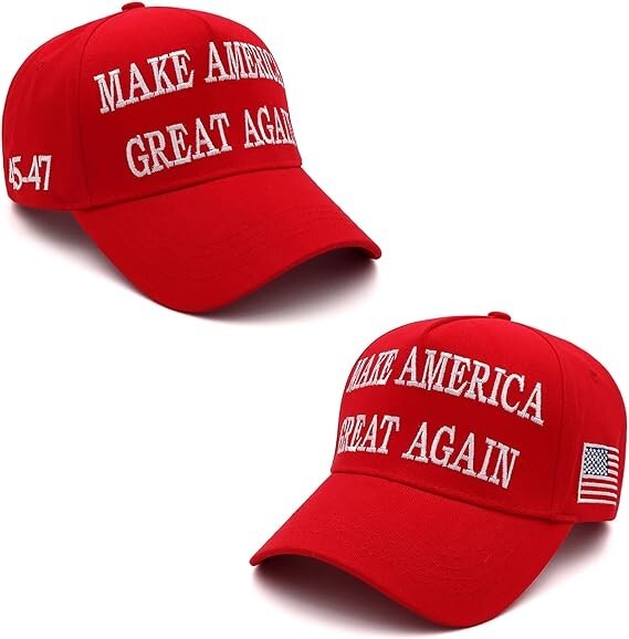 Baseball Cap for Trump 2024 45-47 MAGA Hat Make America Great Again with US Flag