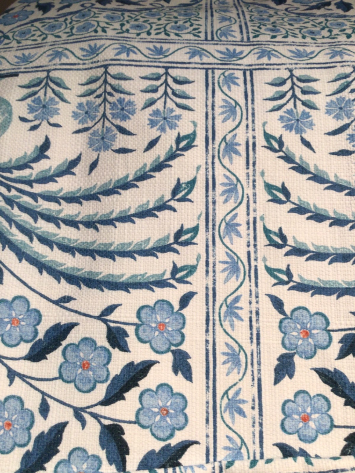 P/KAUFMAN window Curtain Panels 50 x 96 Drapes 2 pc Set Floral Foliage Tile