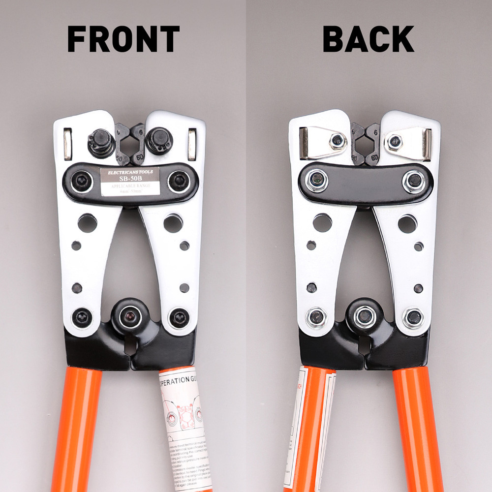 Cable Lug Crimping Tools Hand Electrician Pliers Crimper Wire Cable 6-50mm² 10-0