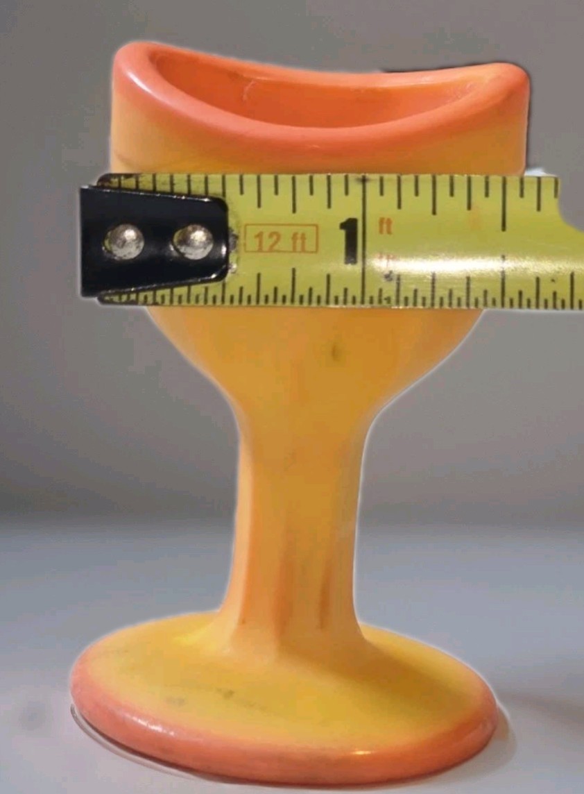 VINTAGE UV REACTIVE SLAG Glass ORANGE SWIRL Ribbed Design Eye Wash Cup by ROSSO