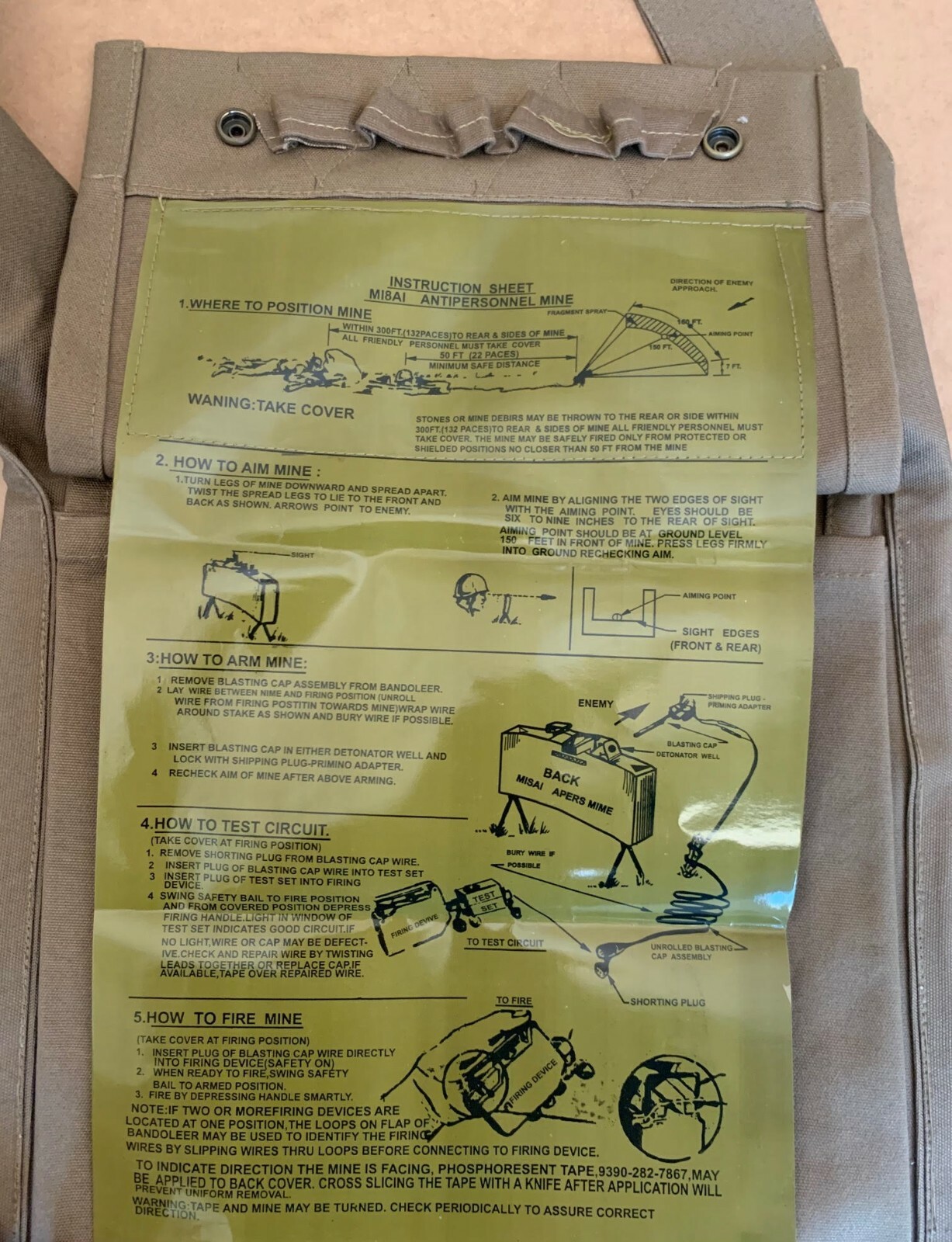 US M18A1 CLAYMORE MINE CARRYING BAG