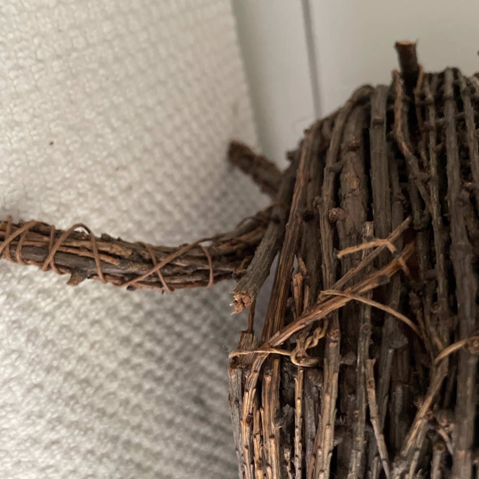 Sisal Straw 19" Tall Dressed w/ Top Hat Bunny Rabbit w/ Carrot Easter Home Decor