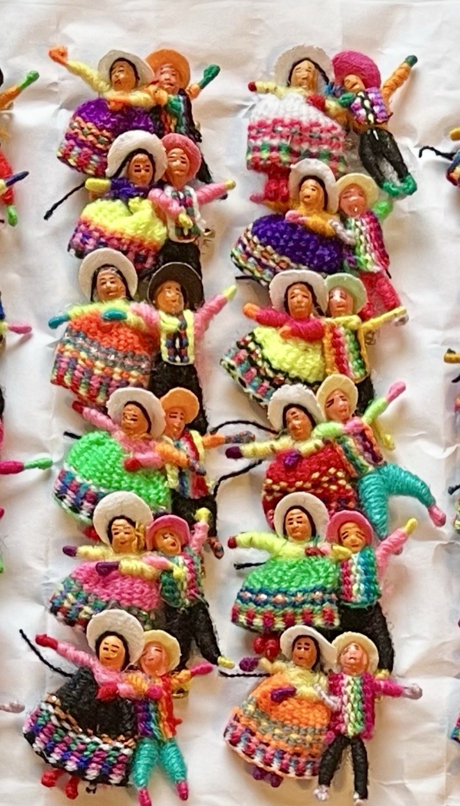 Worry Doll Couple Pins Brooch LOT Of 48 - Peru Dressed Ornaments