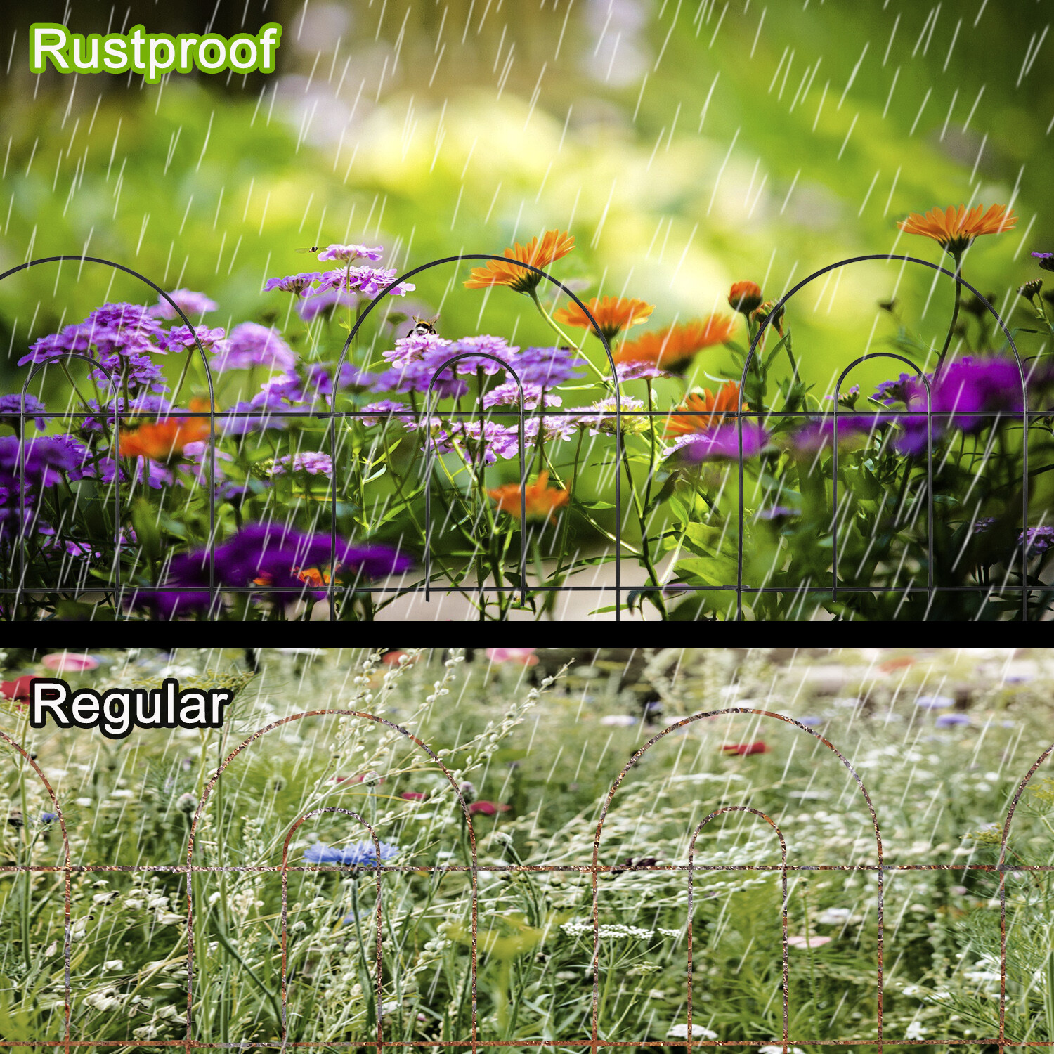 50' X 18" Garden Border Fence 35 PCS Folding Fence Pannel Animal Barrier Metal