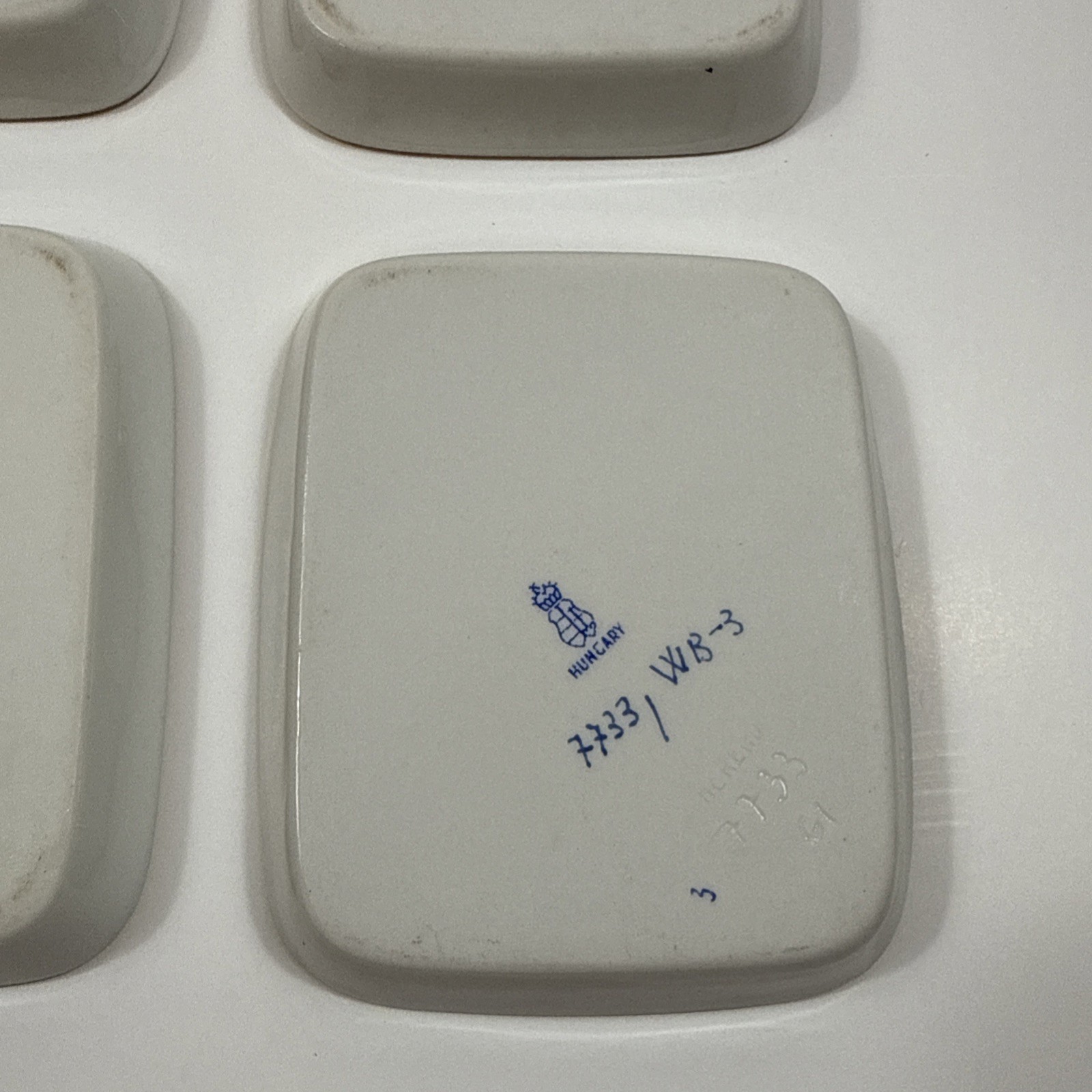 Set of 6 Herend Waldstein Porcelain Miniature Rectangular Pin Trinket Trays