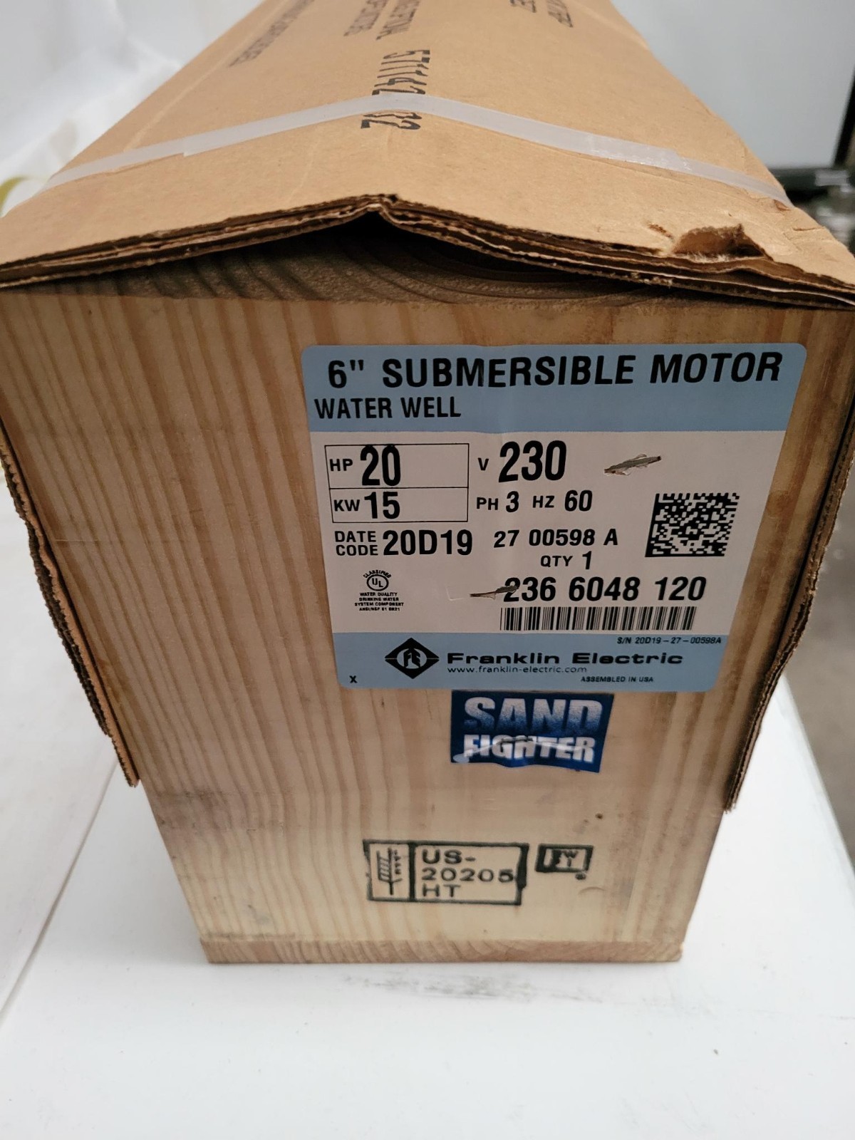 Franklin Electric 6" 20-HP 3-Phase 230-Volts 60-Hz 3-Wire  Sand Fighter Motor