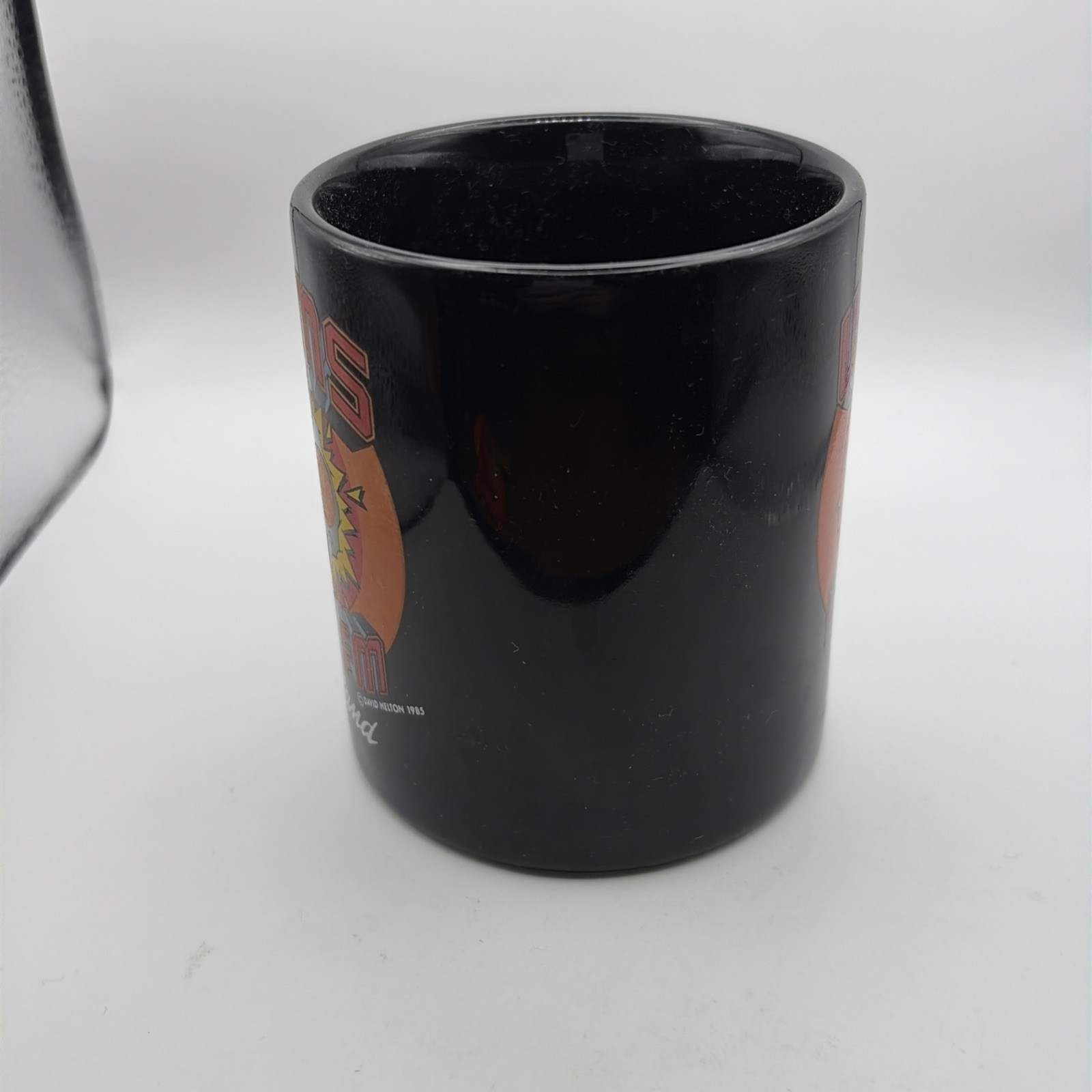 WMMS 100.7 FM Cleveland 1985 David Helton Black THE BUZZARD Coffee Mug Cup RARE