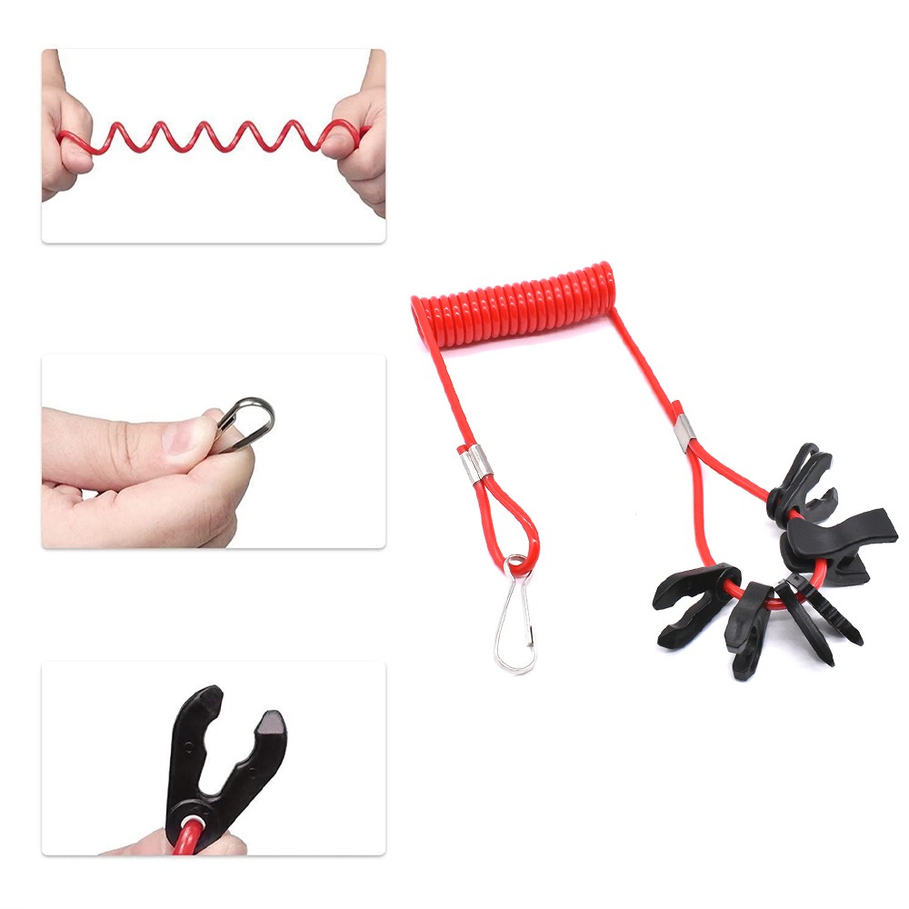 Universal Boat Outboard Engine Motor Kill Stop Switch & Safety Tether Lanyard US