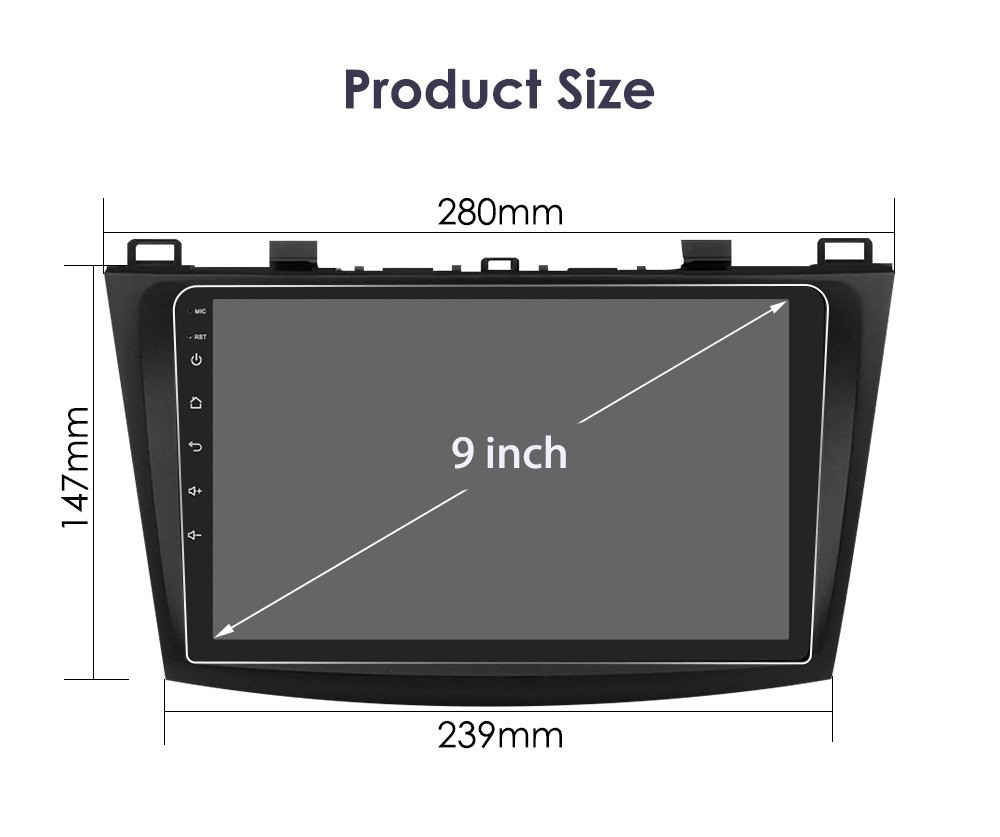 For Mazda 3 2010-2013 10" Android 14 Car Stereo Radio GPS Navi CarPlay BT FM+Cam