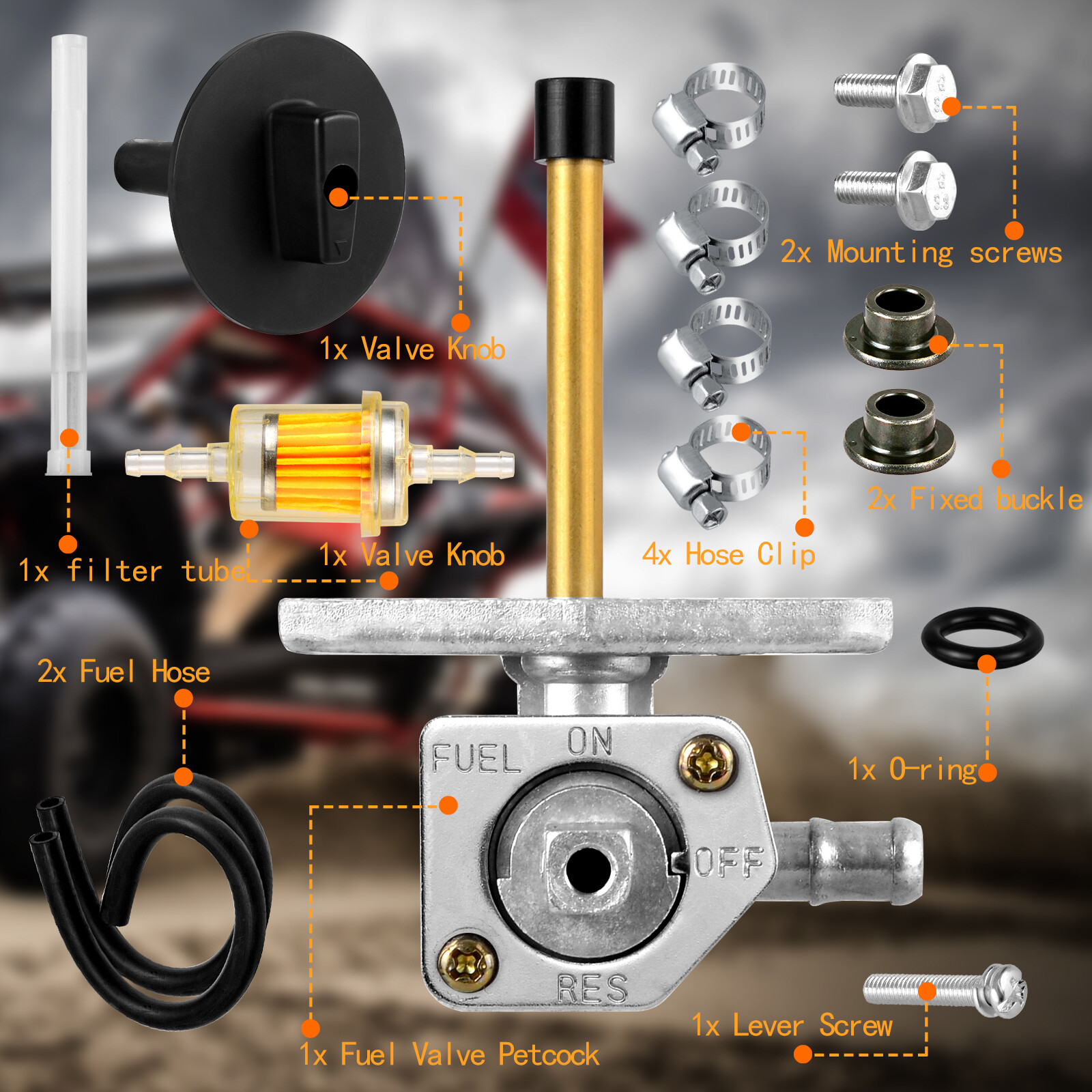 Tank Switch Fuel Tank Petcock Valve fuel line For Honda TRX450 4x4 Foreman 98-04