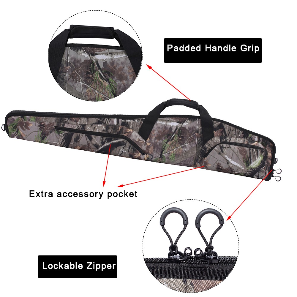 40/44/48/52Inch Scoped Rifle Case Soft Shotgun Bag with Accessory Zipper Pockets