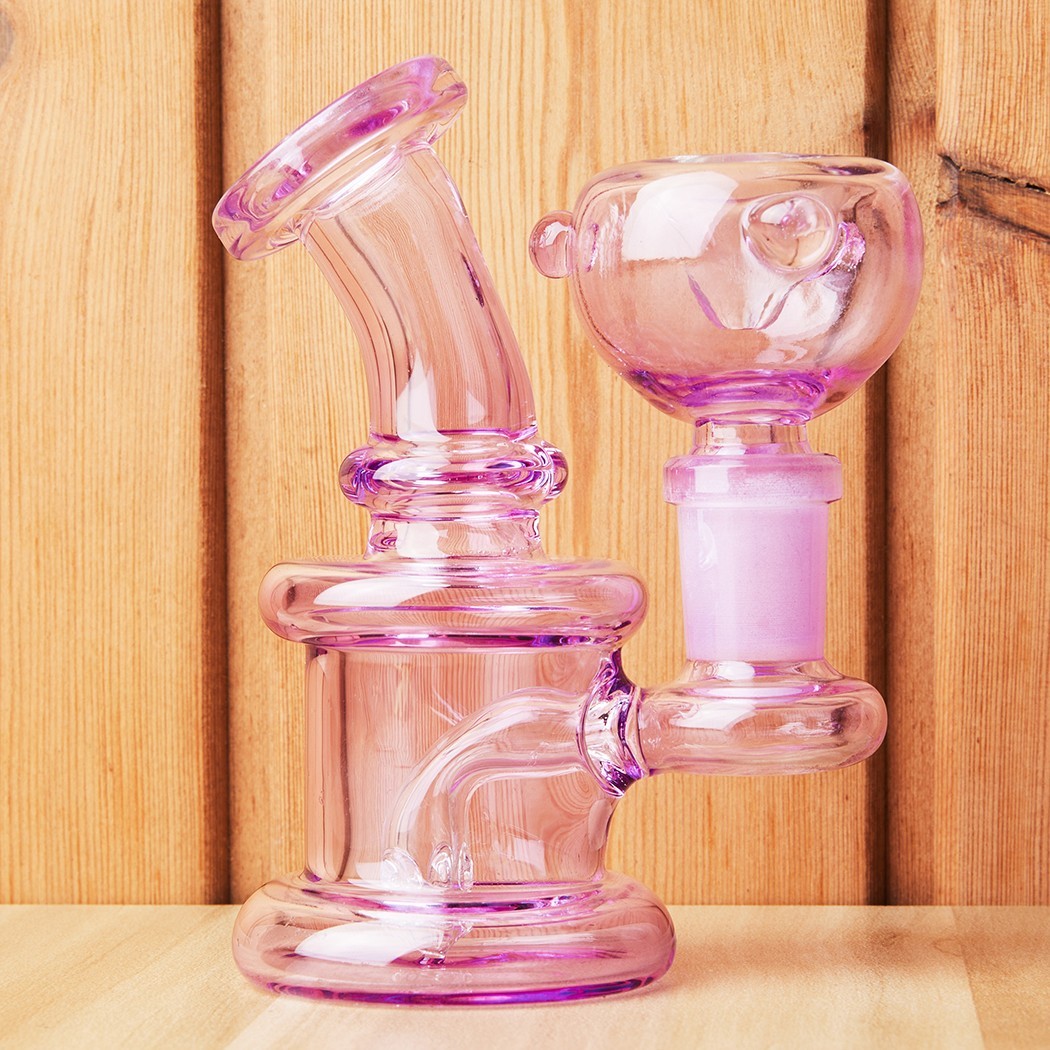 4.3" Mini Glass Bong Smoking Tobacco Glass Water Pipe with 14mm Bowl and Box