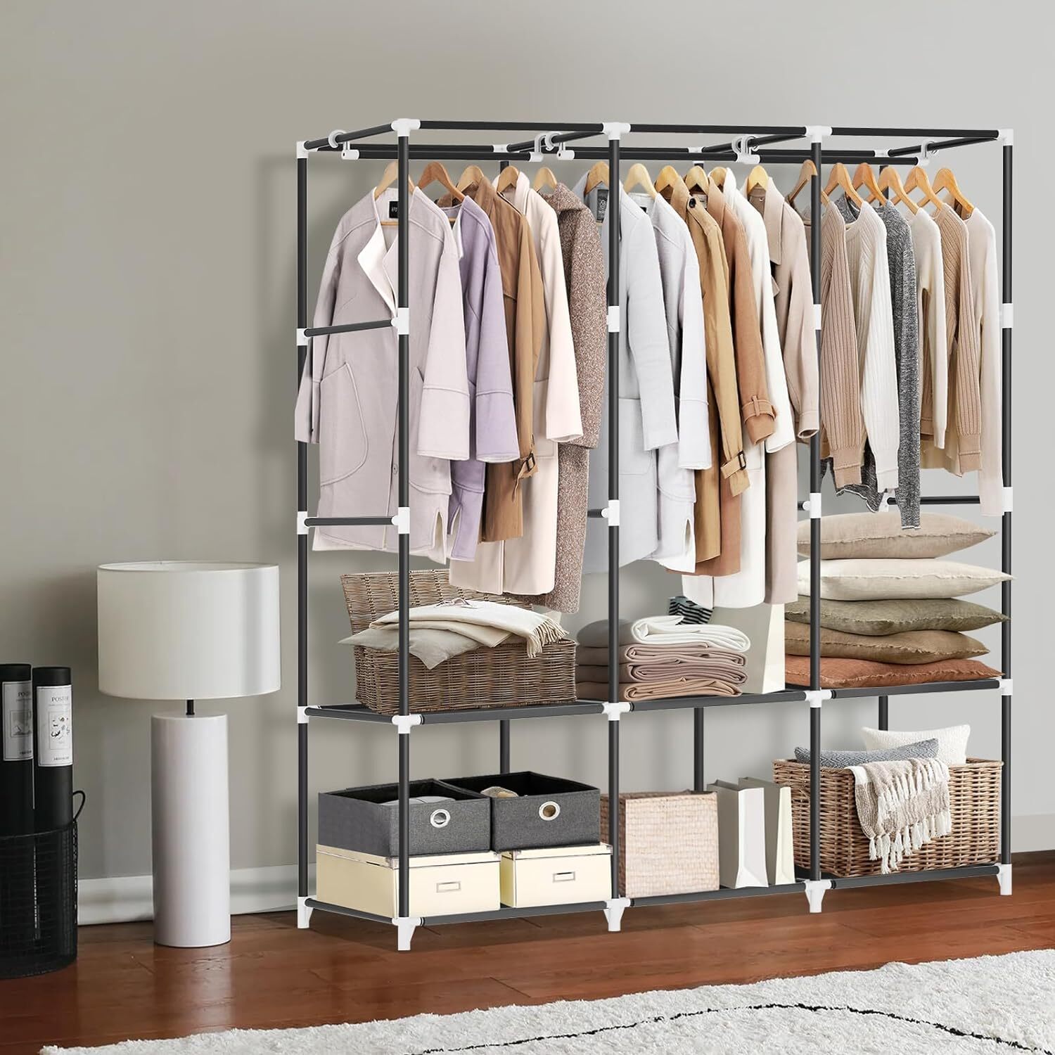 Design Portable Closet Wardrobe Clothes Rack Storage Organizer Shelf Multi-color